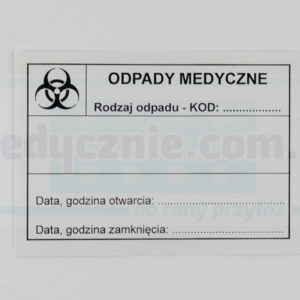 Naklejka 50szt 10* 7cm na pojemniki na odpady medyczne